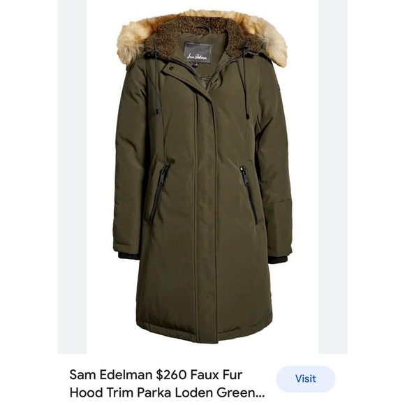 Sam Edelman Jackets & Blazers - Sam Edelman Faux Fur Hood Trim Parka size M